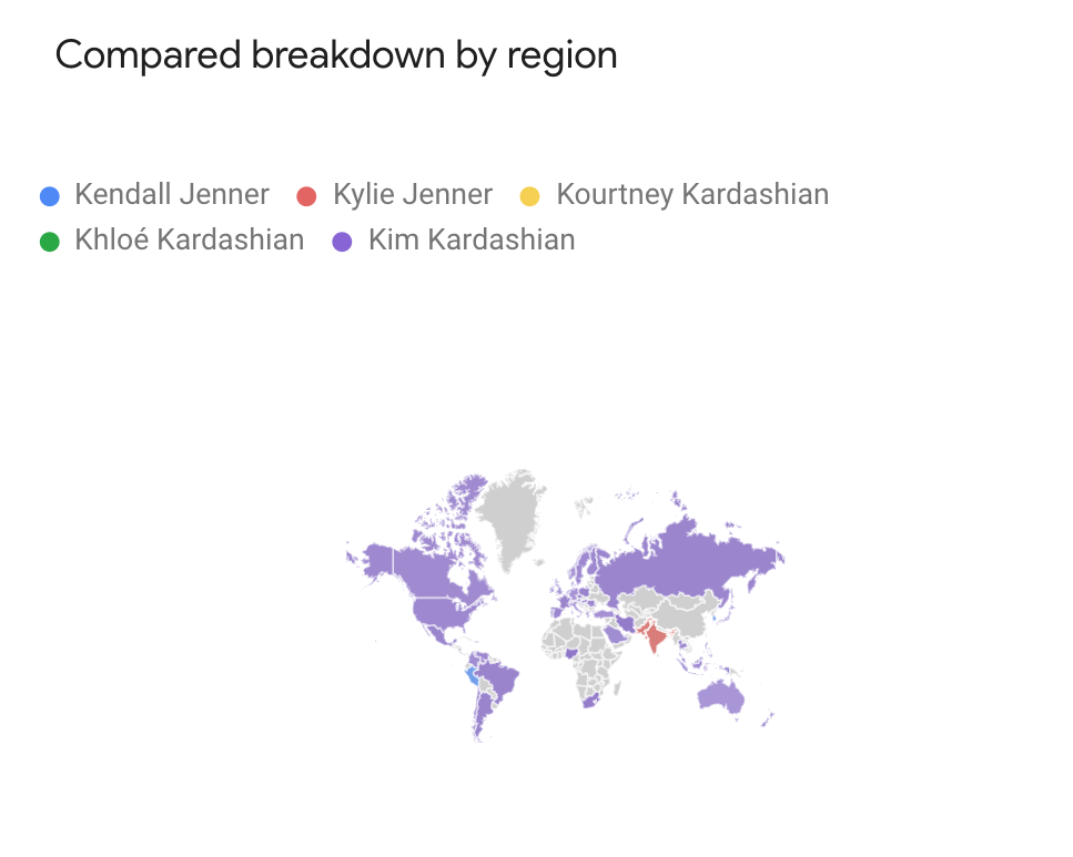 Kardashian searches by country
